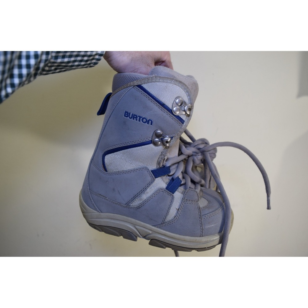 Burton Moto Kids Snowboard Boots LITTLE BOYS GIRLS Size 1 Grey Blue Kids